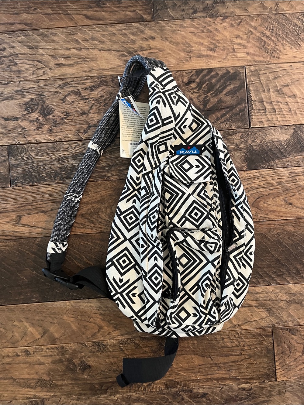 Kavu black and white sling bag